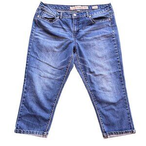 Nine West Vintage America Blue Jean Capri Womens 14 Flap Pocket Thick Stitch